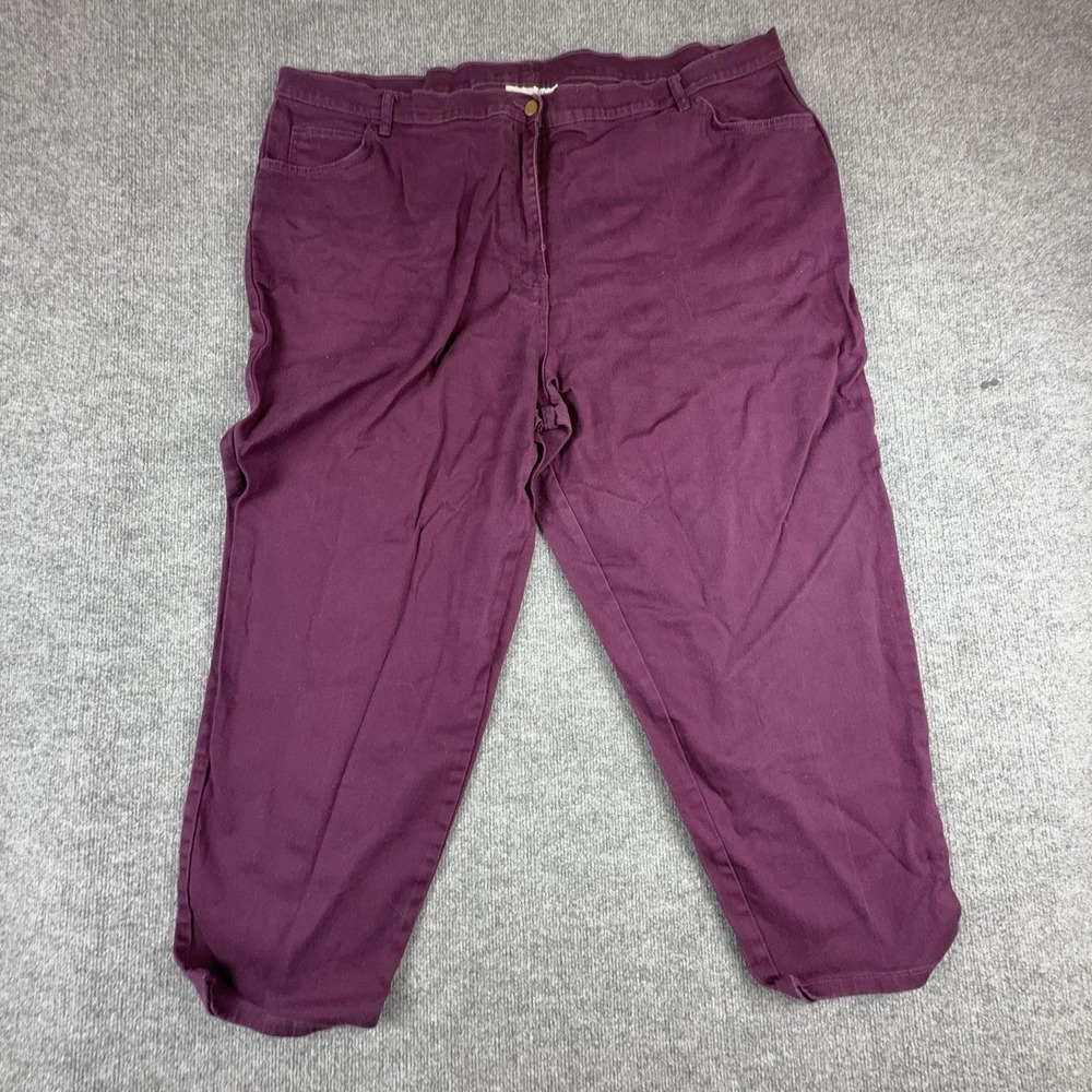 Roaman's Chino Pants Womens J8 Purple Twill Relaxed Fit Stretch Casual Pockets